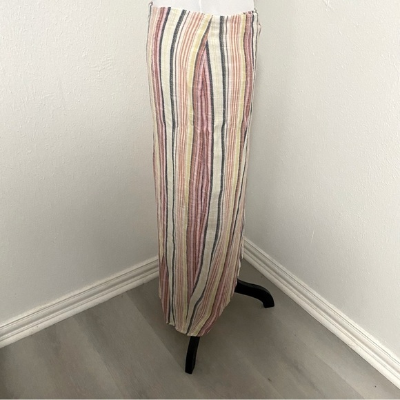 Free People Women’s Aubrey Sarong Vertical Multi Stripe High-Low Skirt Sz 12 NWT - Picture 7 of 12